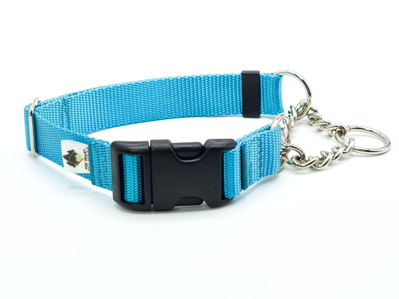 Ice Blue Quick Release Chain Martingale | L/XL 17"-23" in 1" wide