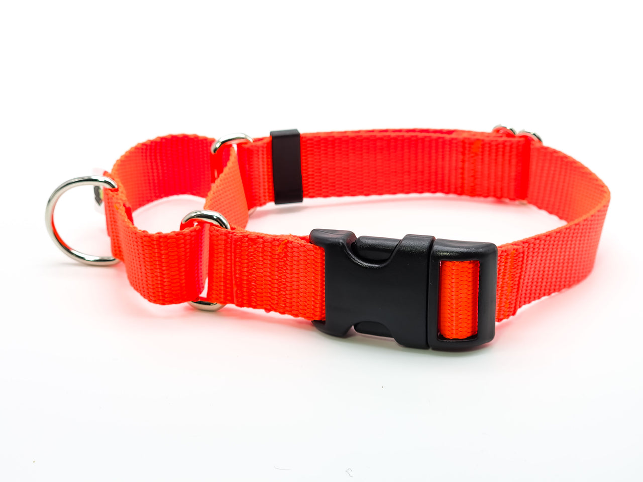 Neon Orange Quick Release Martingale - Large 16"-20" in 1" wide
