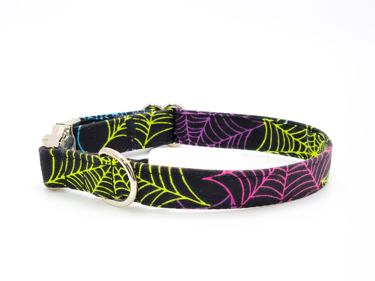 Colorful Webs | Flat Side Release Collar | Small 9"-13" in 5/8" wide