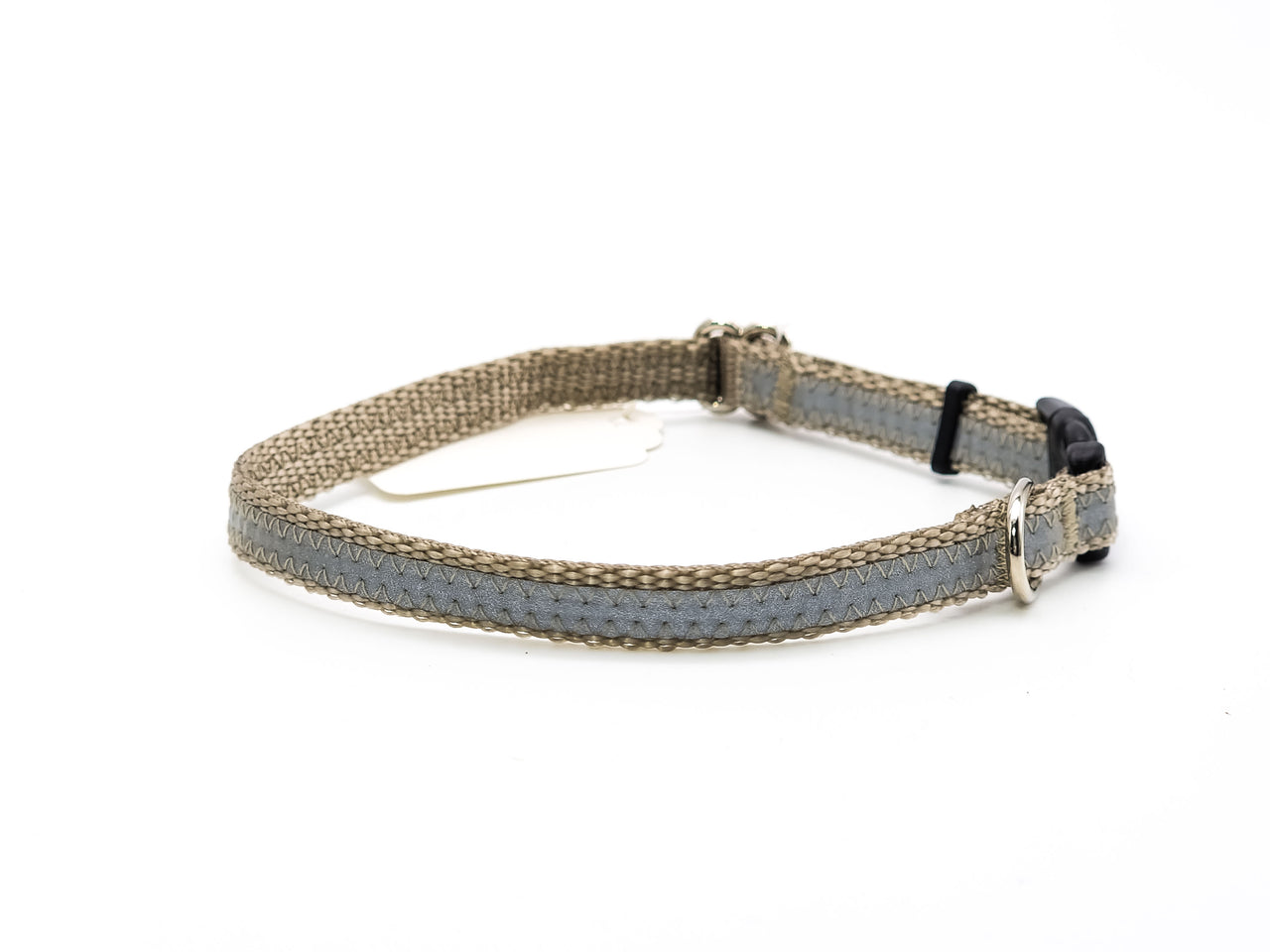 Reflective Pewter | Flat Side Release Collar | Small / Medium 9"-15" in 3/8" wide