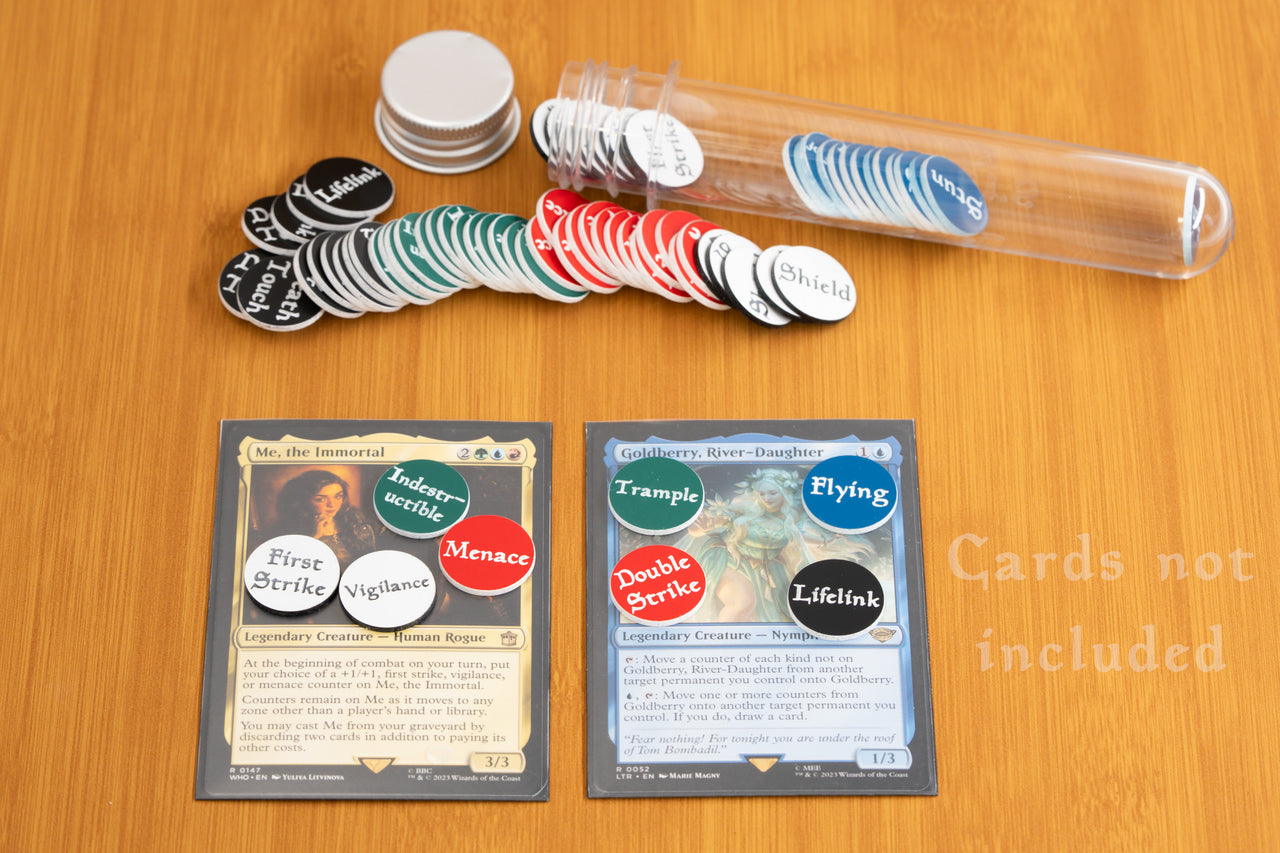 Magic the Gathering Keyword Tokens | 5 colors | Acrylic | 75 pieces per set