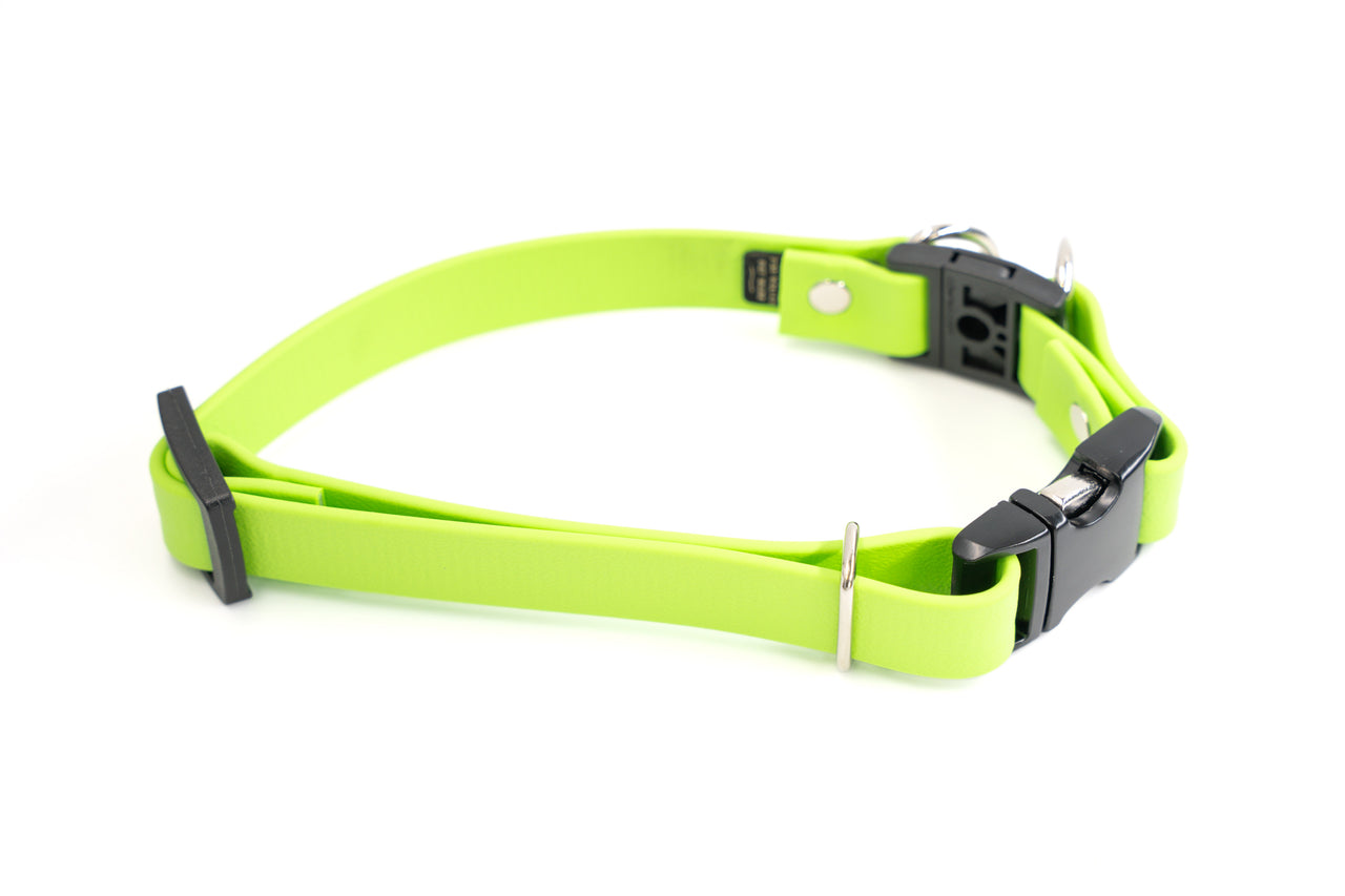 BREAKAWAY | Waterproof Biothane | Lime Green | Medium 12"-18" | 3/4" wide | black metal buckle