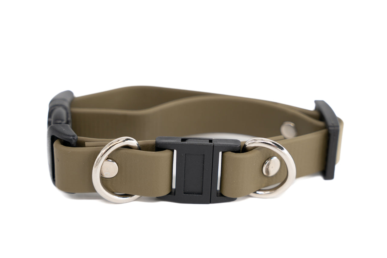 BREAKAWAY | Waterproof Biothane | Olive Drab | XS 9-12" | 3/4" wide | black plastic buckle