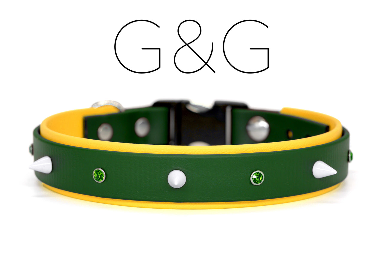 PRE-ORDER Biothane studded collar | 5 color combinations | spike collar | breakaway safety or standard buckle clasp | adjustable