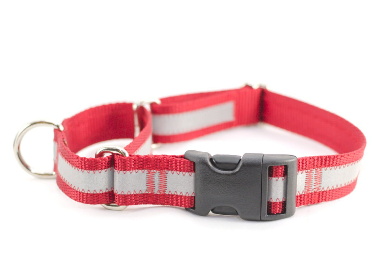 Quick Release Martingale Dog Collar | Solid or Reflective | 4 widths! - Fox Valley Pet Wear