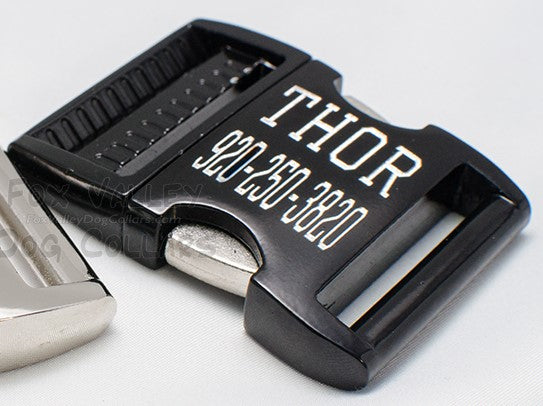 UPGRADE  - Personalized Metal ID Buckle - Fox Valley Dog Collars