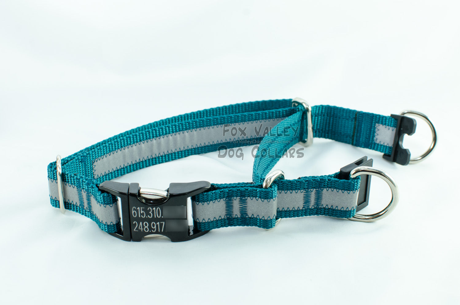 Semi-BREAKAWAY Reflective Quick Release Martingale Dog Collar | Solid or Reflective | 20 colors - Fox Valley Pet Wear