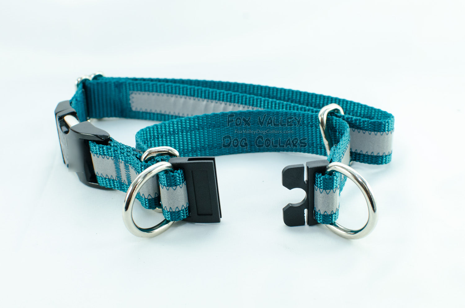 Semi-BREAKAWAY Reflective Quick Release Martingale Dog Collar | Solid or Reflective | 20 colors - Fox Valley Pet Wear