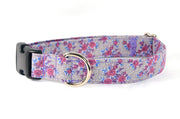 LAST ONES - Perfect Purples Textured Flowers Adjustable Dog Collar - Fox Valley Pet Wear
