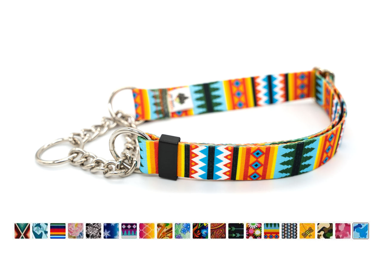 PRINTS - Chain (Half-Check) Martingale Dog Collar | 20 Prints | 4 widths!