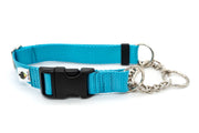 Quick Release Chain Martingale Dog Collar | Solid or Reflective | 4 widths! - Fox Valley Pet Wear