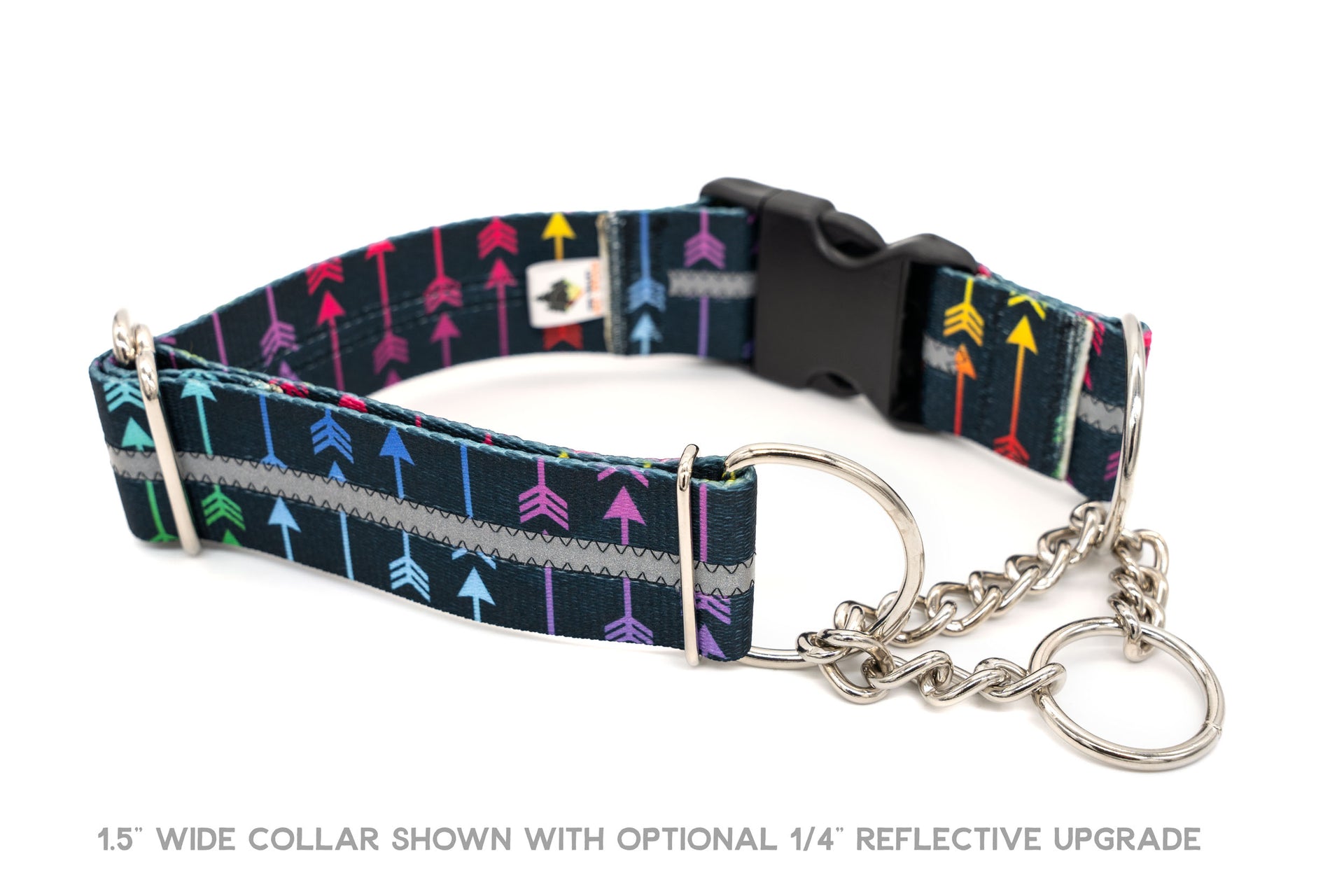 Patterned Webbing Quick Release Chain Martingale Dog Collar - 20 vibrant prints, made in the USA! - Fox Valley Pet Wear
