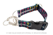 Patterned Webbing Quick Release Chain Martingale Dog Collar - 20 vibrant prints, made in the USA! - Fox Valley Pet Wear