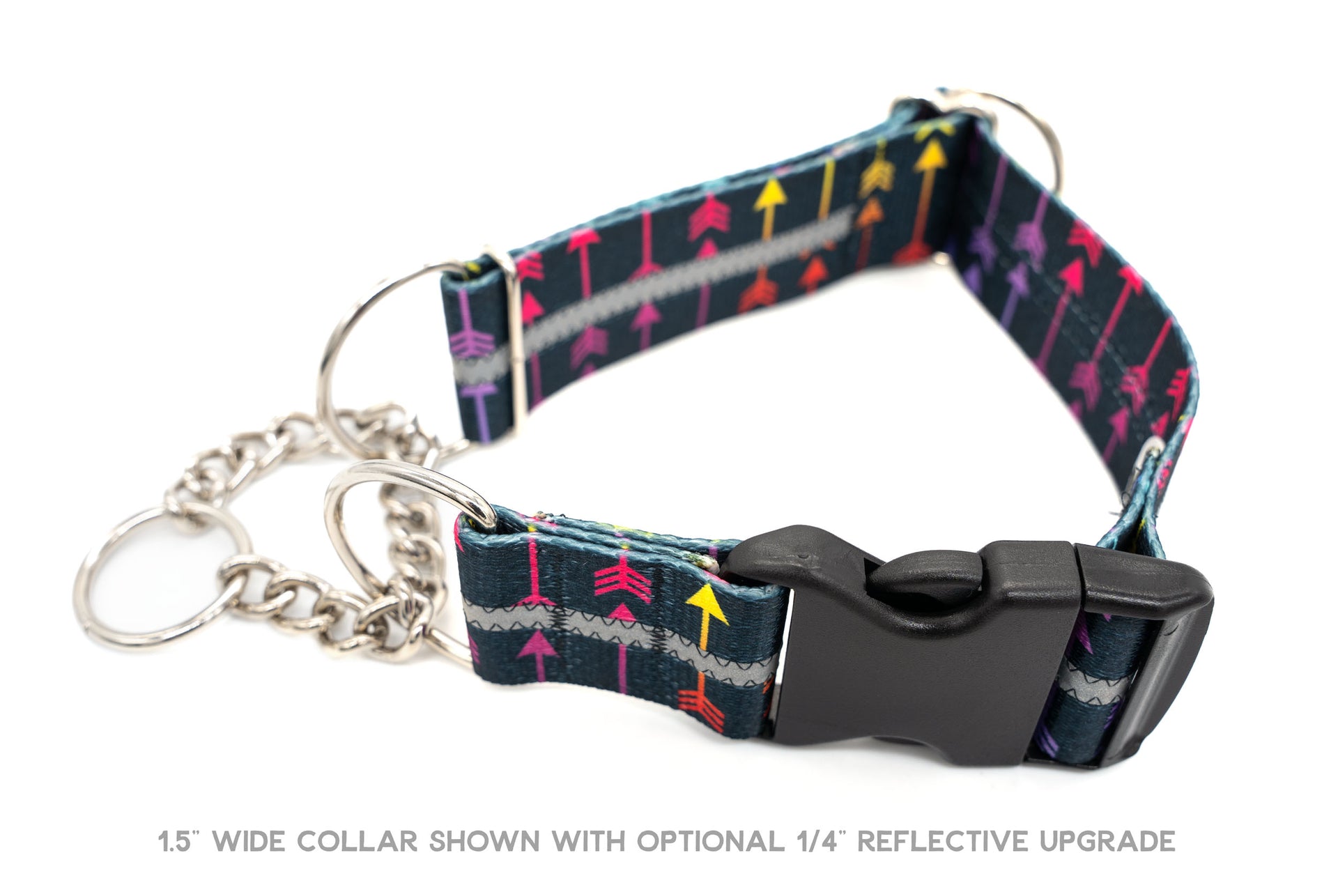 Patterned Webbing Quick Release Chain Martingale Dog Collar - 20 vibrant prints, made in the USA! - Fox Valley Pet Wear
