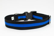 Thin Blue Line Dog Collar - flat buckle, martingale, breakaway - Fox Valley Dog Collars