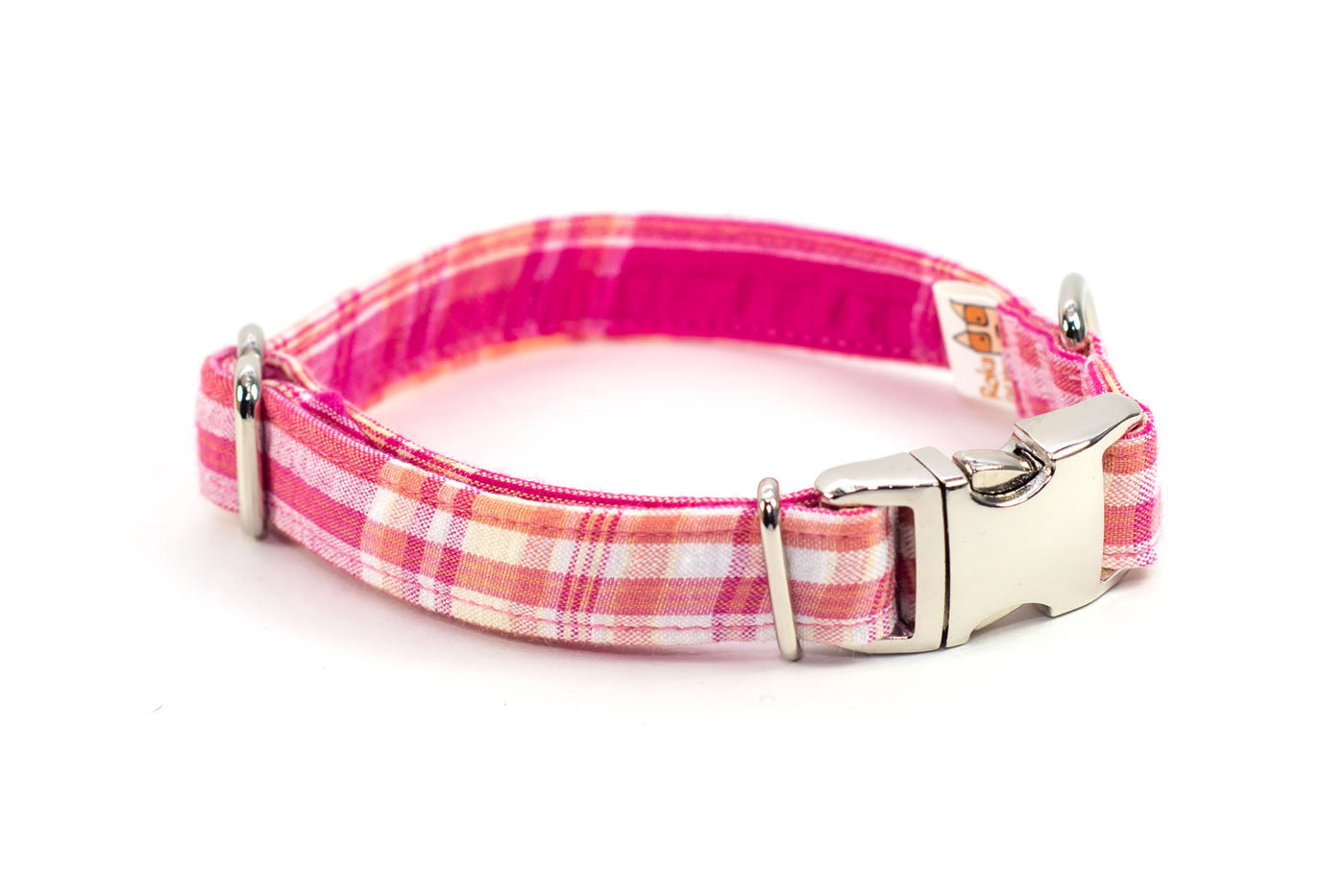 Pink plaid outlet dog collar