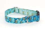 Blue Metallic Gradient adjustable dog collar, medium - Fox Valley Dog Collars