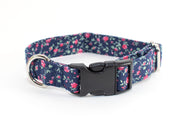 Rosebud adjustable dog collar, plastic buckle, 3/4" small - Fox Valley Dog Collars