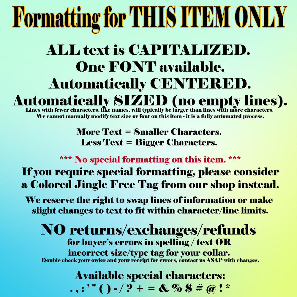Stainless Steel Jingle-Free Pet ID Tag - by Boomerang - Fox Valley Dog Collars