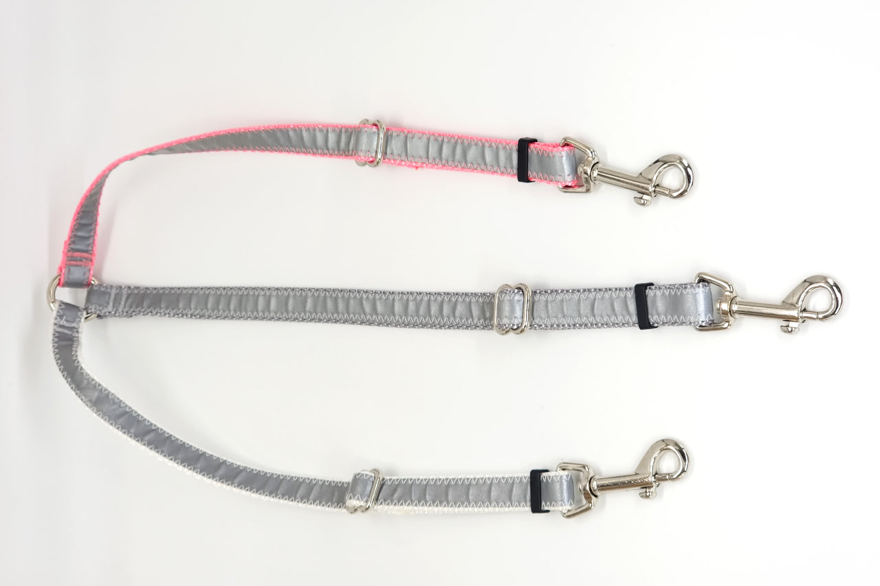 Relfective 3-Way Leash Coupler | Walk 3 dogs with one leash | 5/8" wide