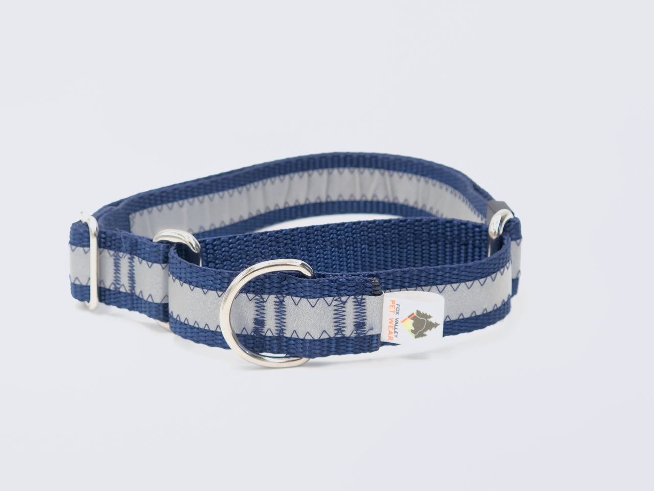 Navy Blue Reflective Martingale - Large in 1" wide