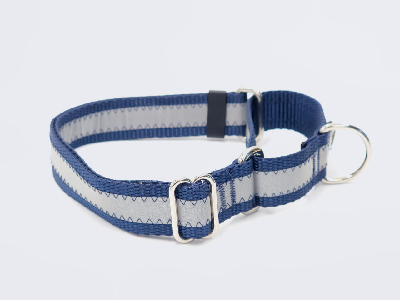 Navy Blue Reflective Martingale - Large in 1" wide