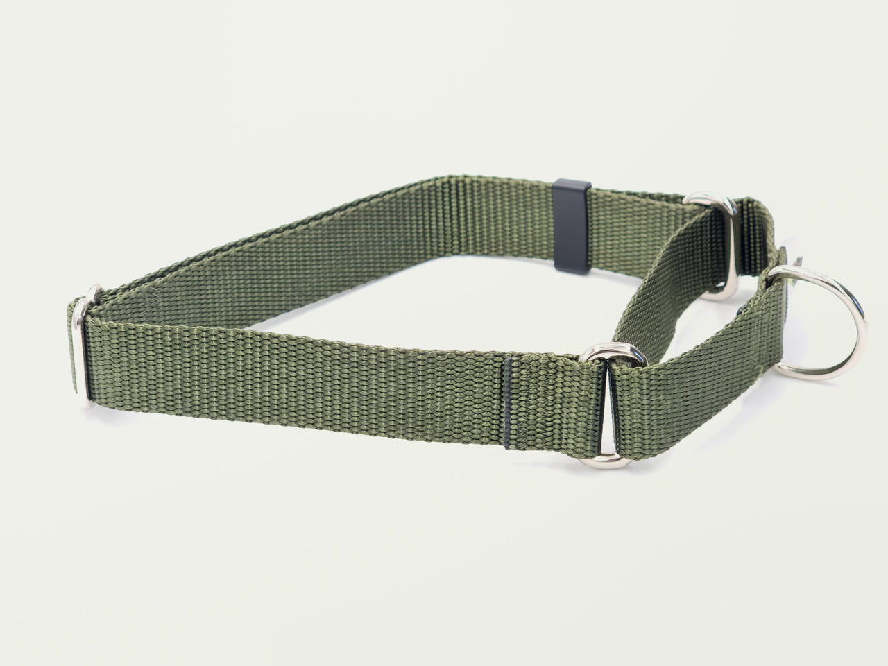 Olive Drab Martingale | Large in 1" wide | mini tag ring upgrade