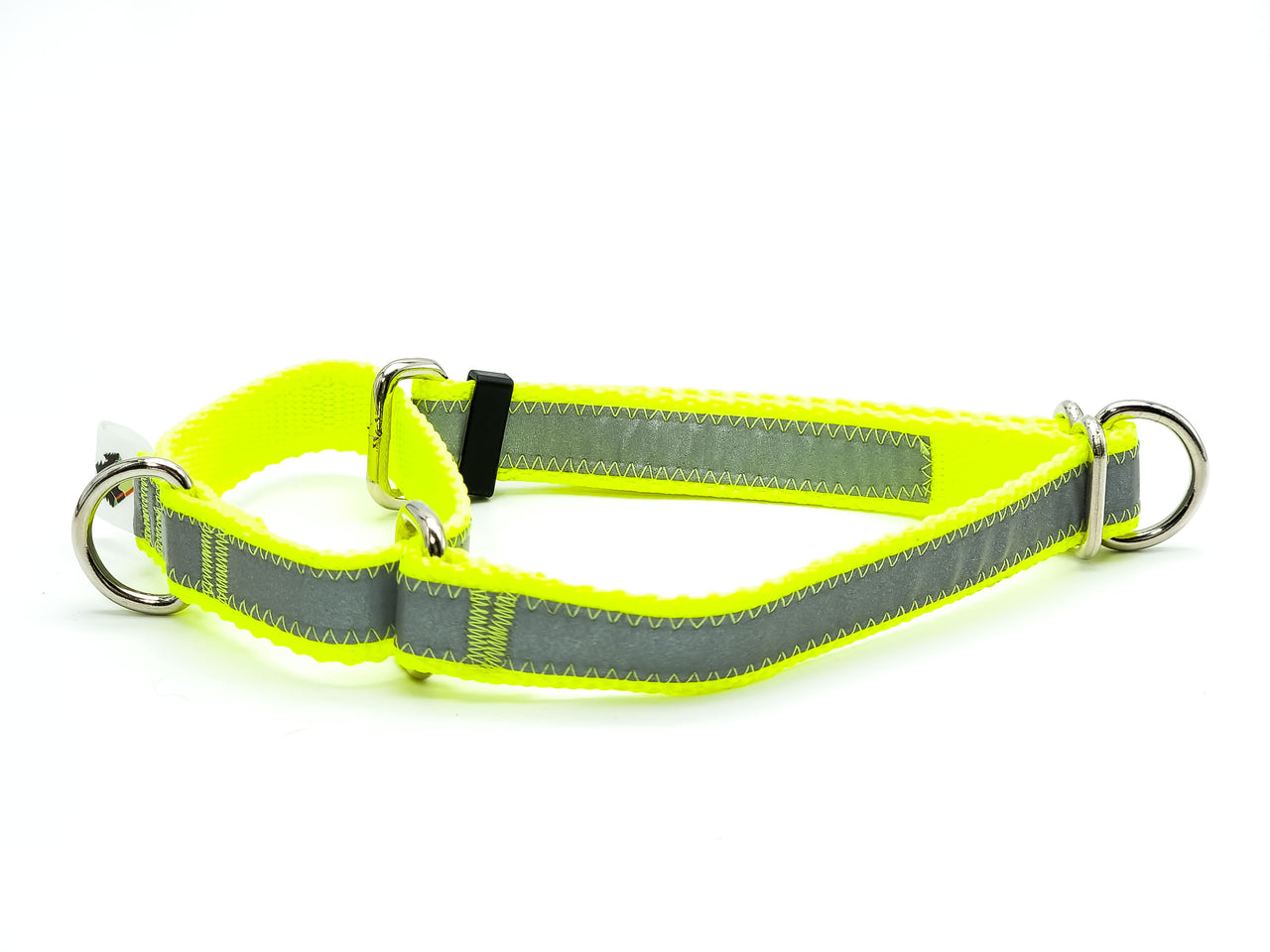 Neon Yellow Reflective Martingale - Medium 12"-18" in 3/4" wide
