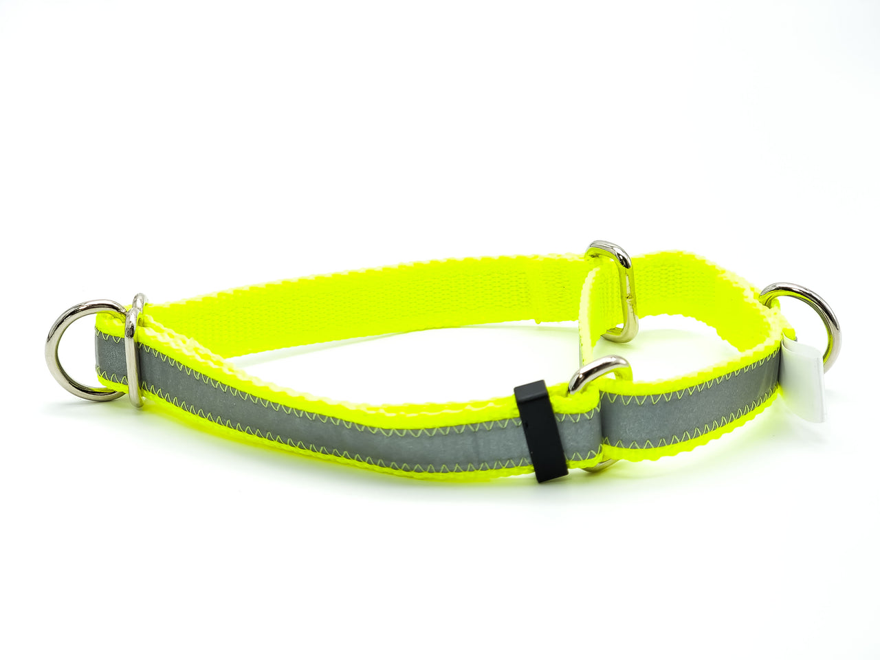 Neon Yellow Reflective Martingale - Medium 12"-18" in 3/4" wide