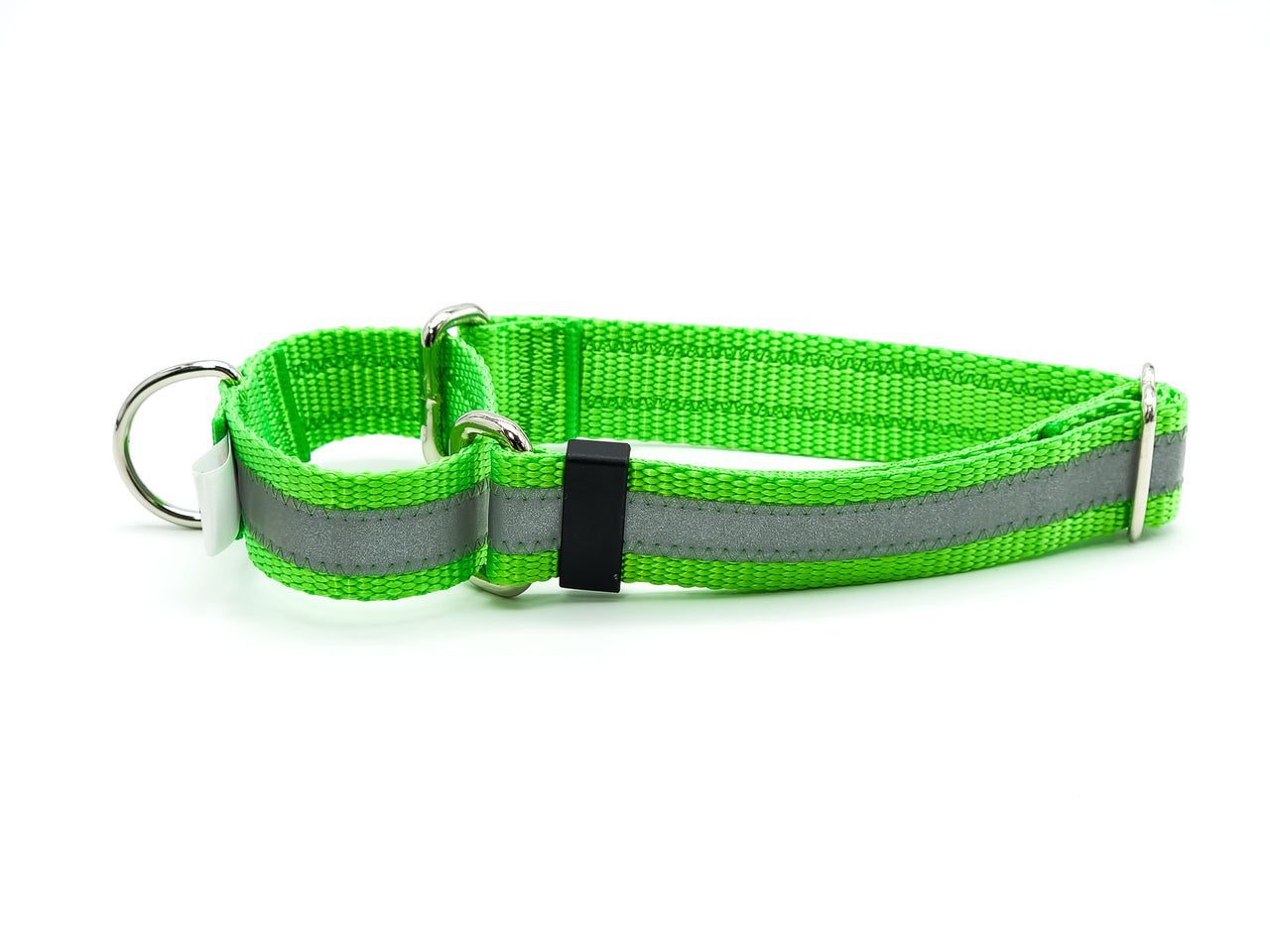 Lime Green Reflective Martingale - Medium 12"-18" in 1" wide