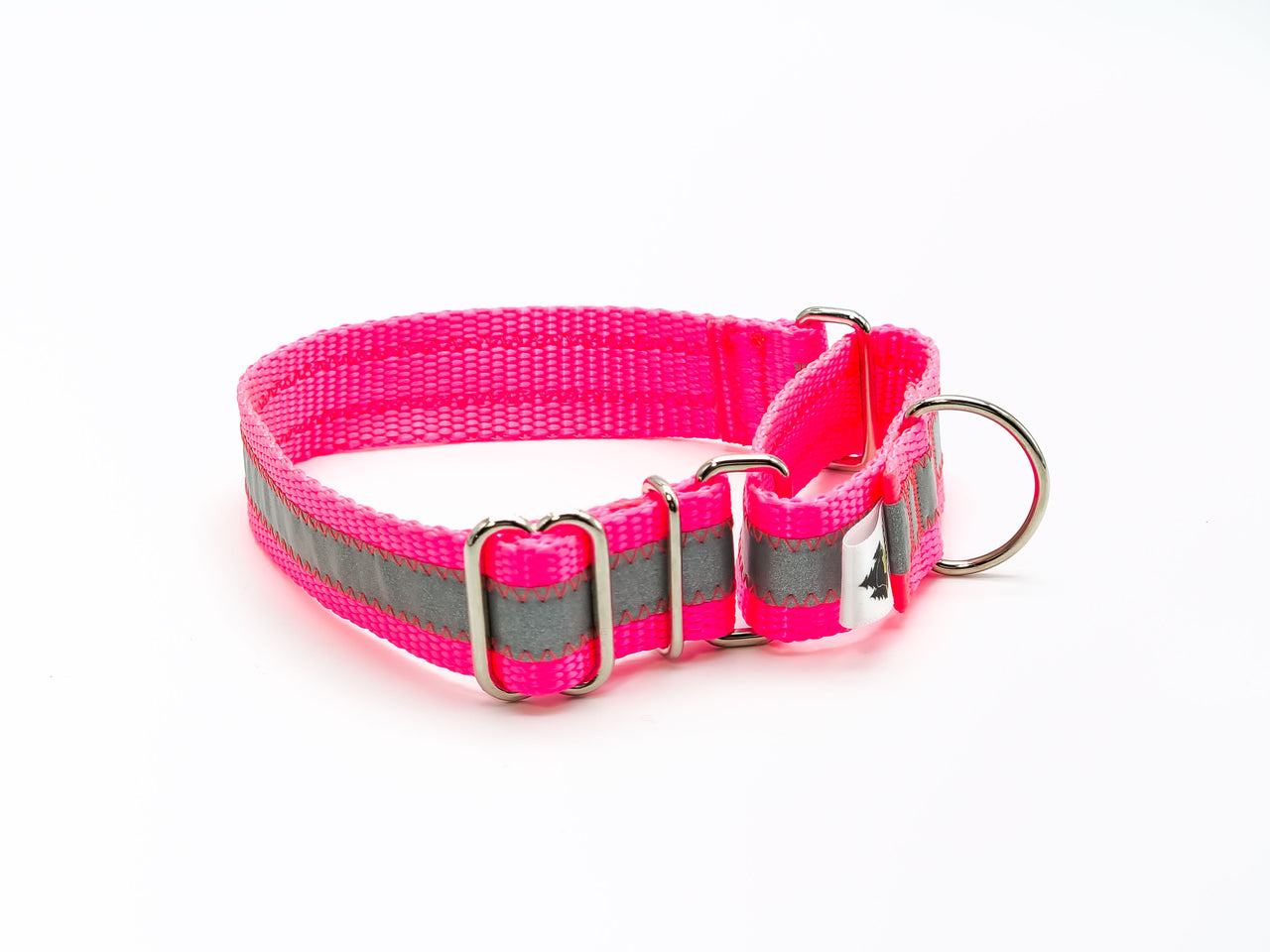 Hot Pink Reflective Martingale - Small 9"-13" in 1" wide