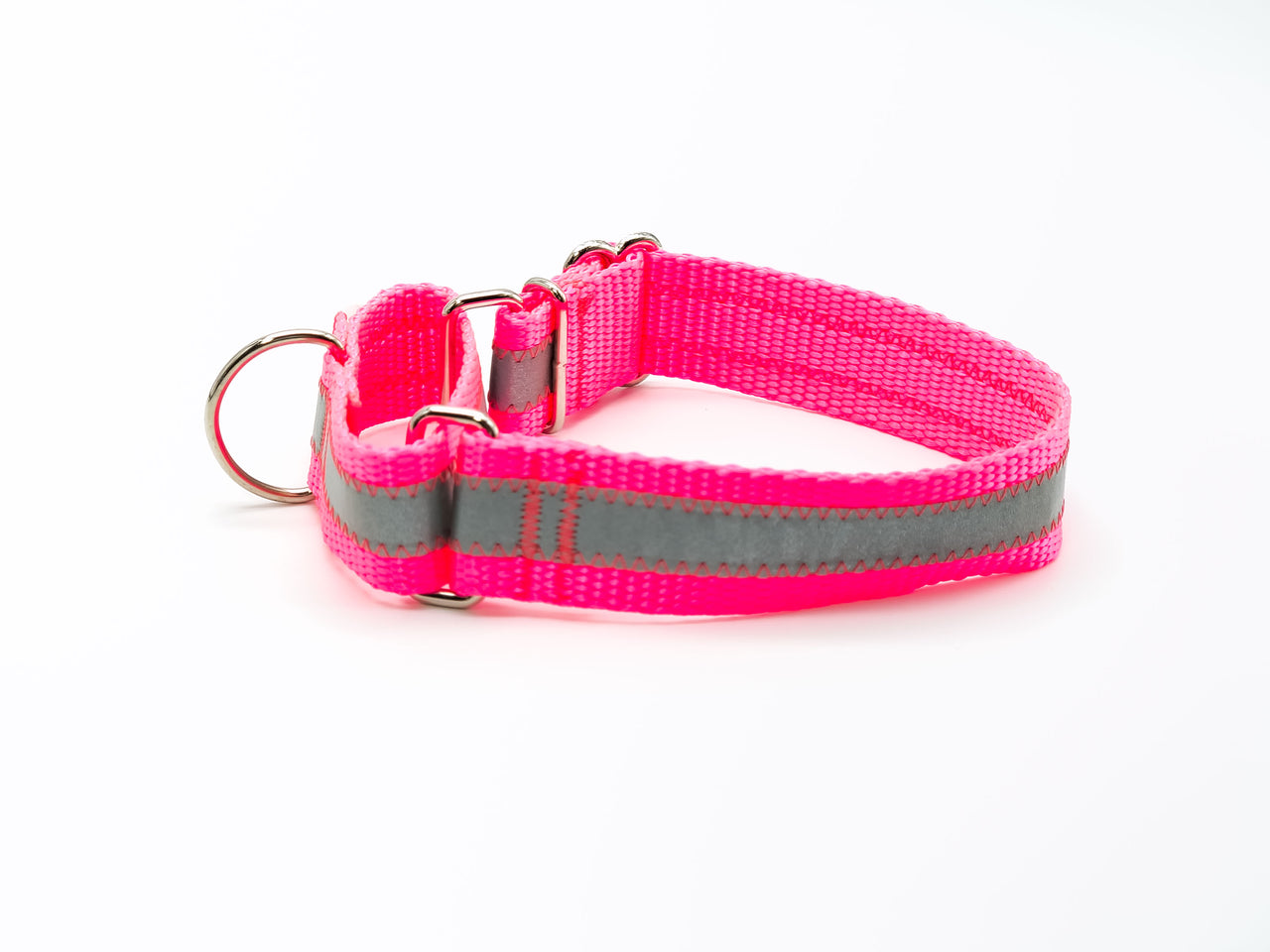 Hot Pink Reflective Martingale - Small 9"-13" in 1" wide