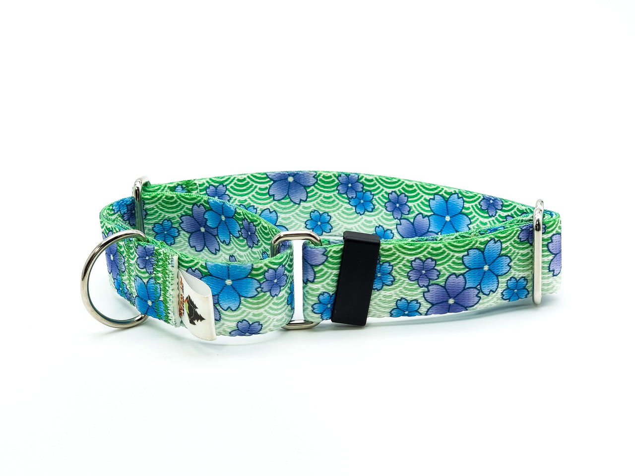April Blossoms | printed webbing Martingale - Small/Medium 10"-14" in 1" wide