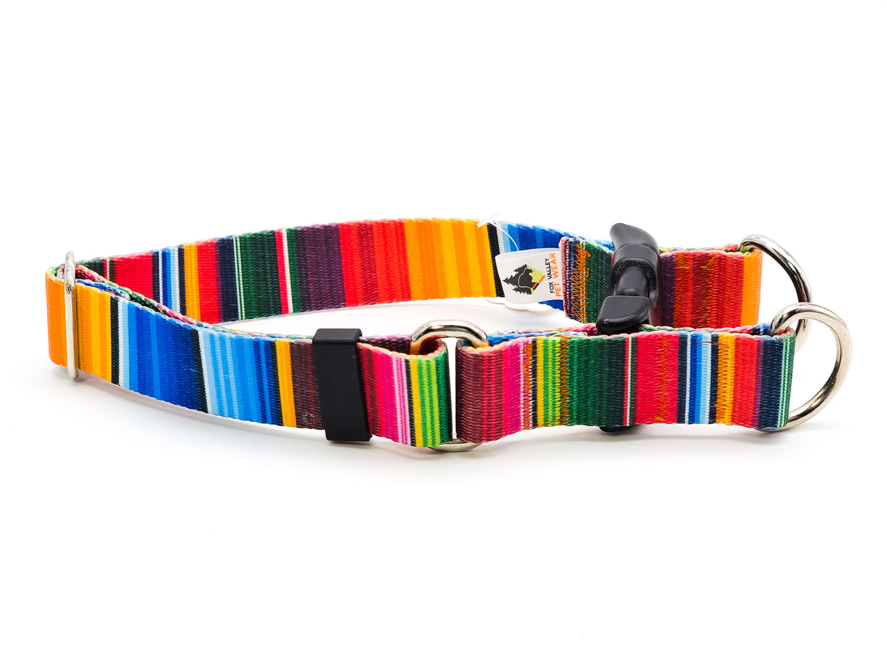 Serape | Double-D-ring Side Release Collar | Medium 12"-18" in 1" wide