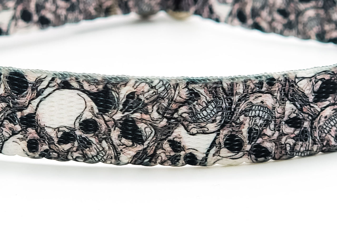 Phantom Skulls | Flat Side Release Collar | Medium 11"-17" in 5/8" wide