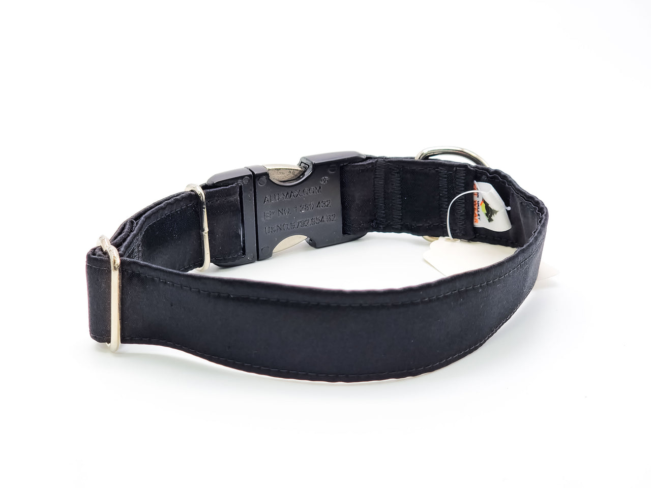 Black Satin | Flat Side Release Collar | Medium 11"-17" in 1" wide