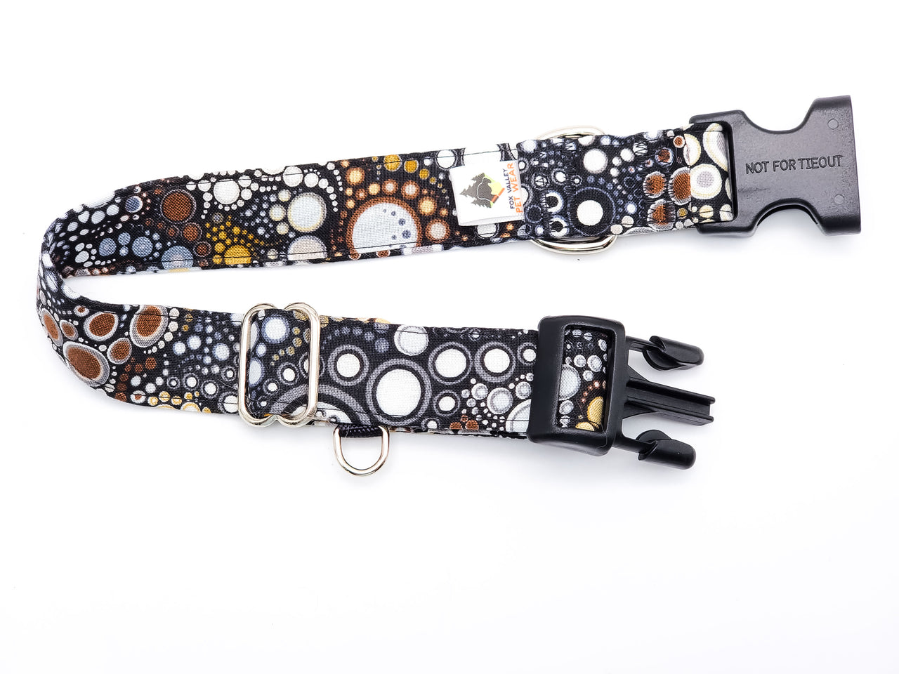"Stone" Effervescence | Flat Side Release Collar | Medium 11"-17" in 1" wide