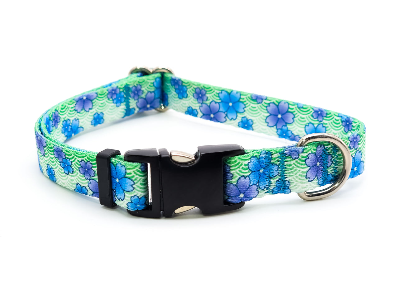 April Blossoms | Flat Side Release Collar | Medium 11"-17" in 5/8" wide