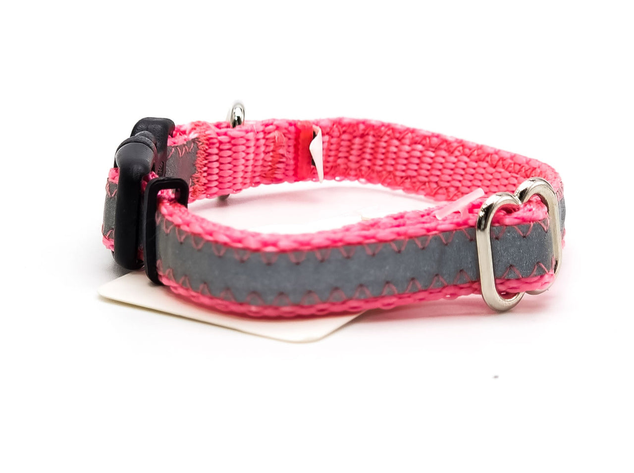 Reflective Light Pink| Flat Side Release Collar | XX-Small 6"-8" in 3/8" wide | TINY dogs