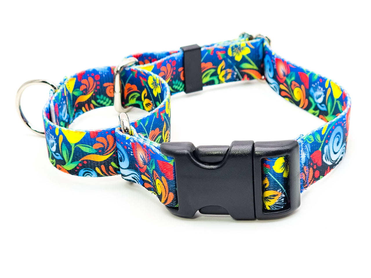 Summer Breeze | printed webbing Quick Release Martingale - Large 16-20" in 1" wide
