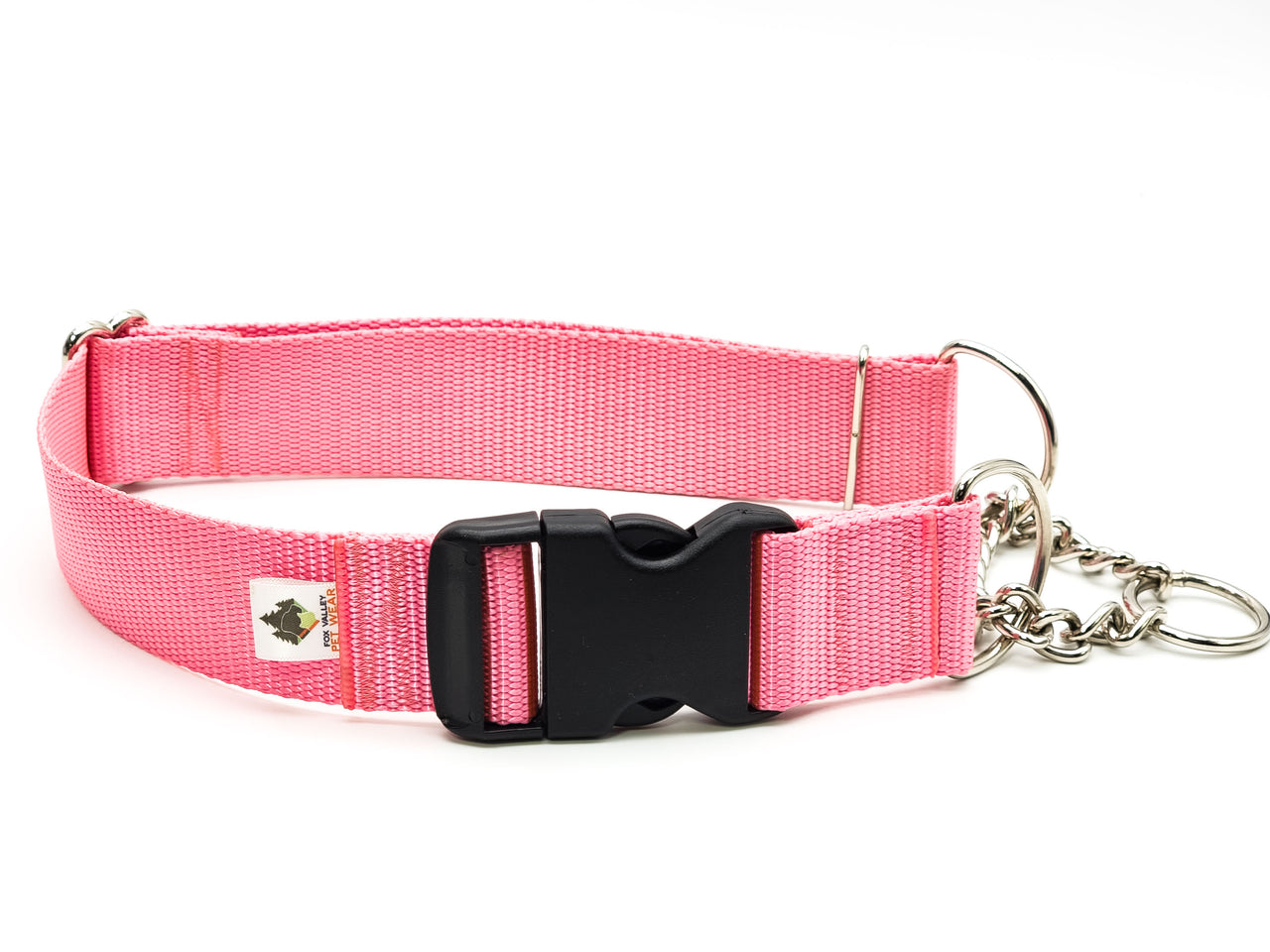 Quick Release Chain Martingale | solid Light Pink | XL 22"-31" in 1.5" wide