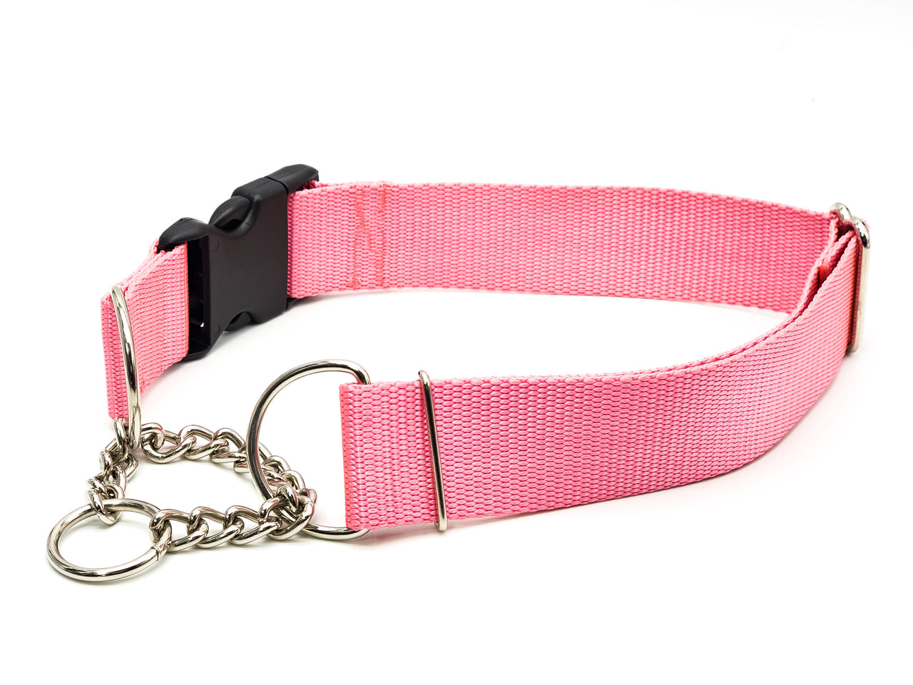 Quick Release Chain Martingale | solid Light Pink | XL 22"-31" in 1.5" wide