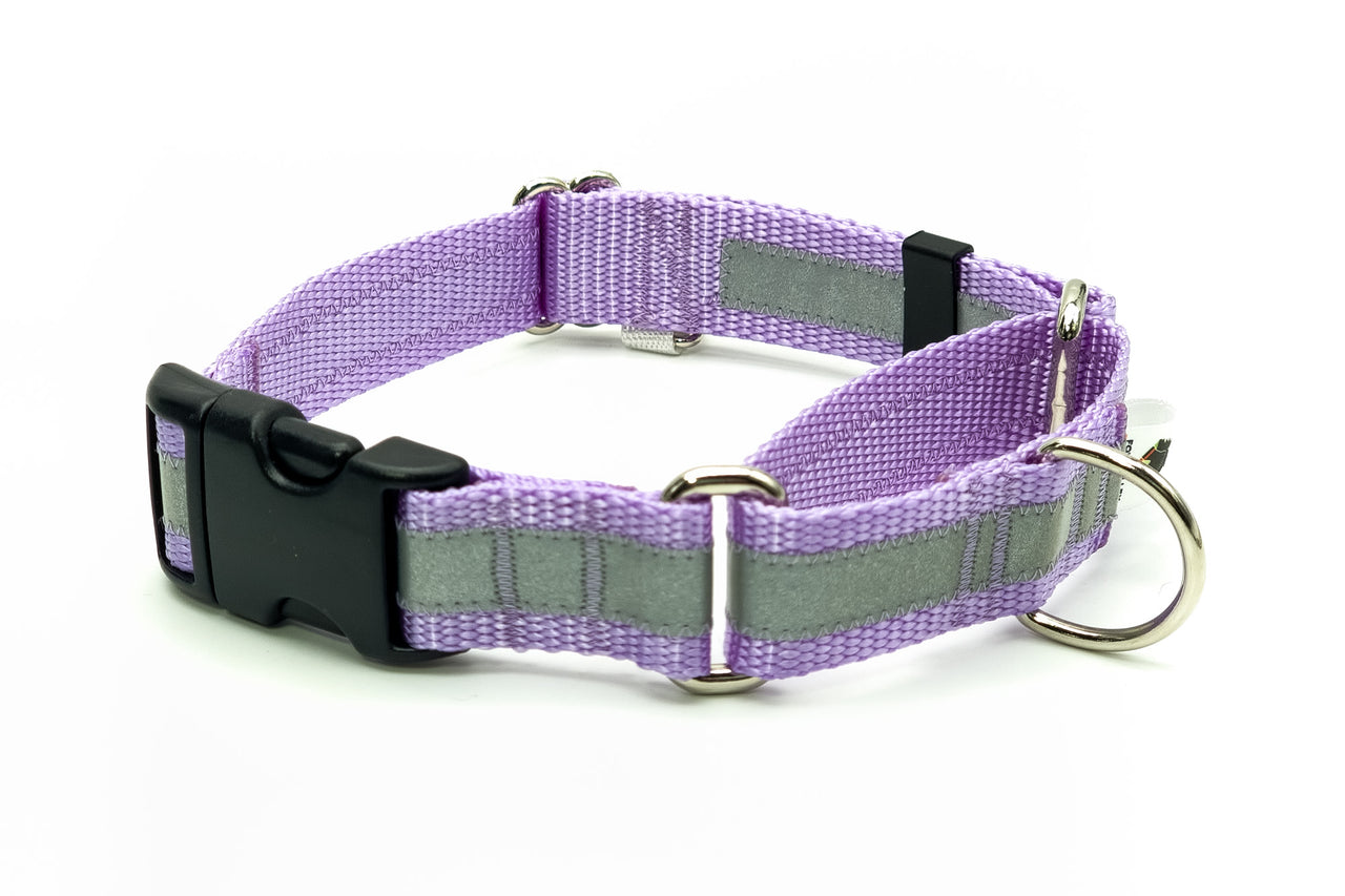 Reflective Lavender Quick Release Martingale - Large 16-20" in 1" wide
