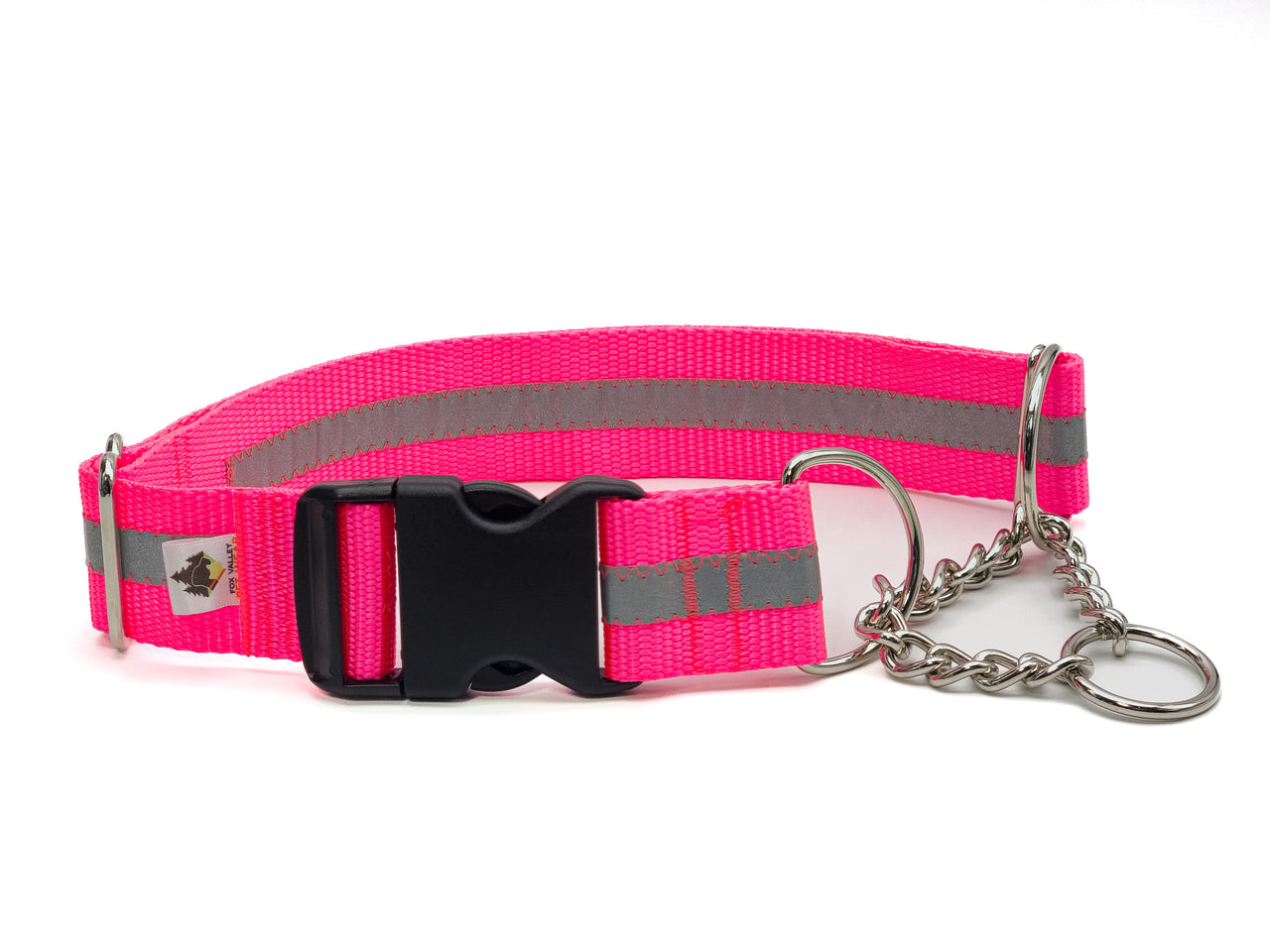Chain Martingale | Quick clip buckle | XL reflective in 1.5" wide
