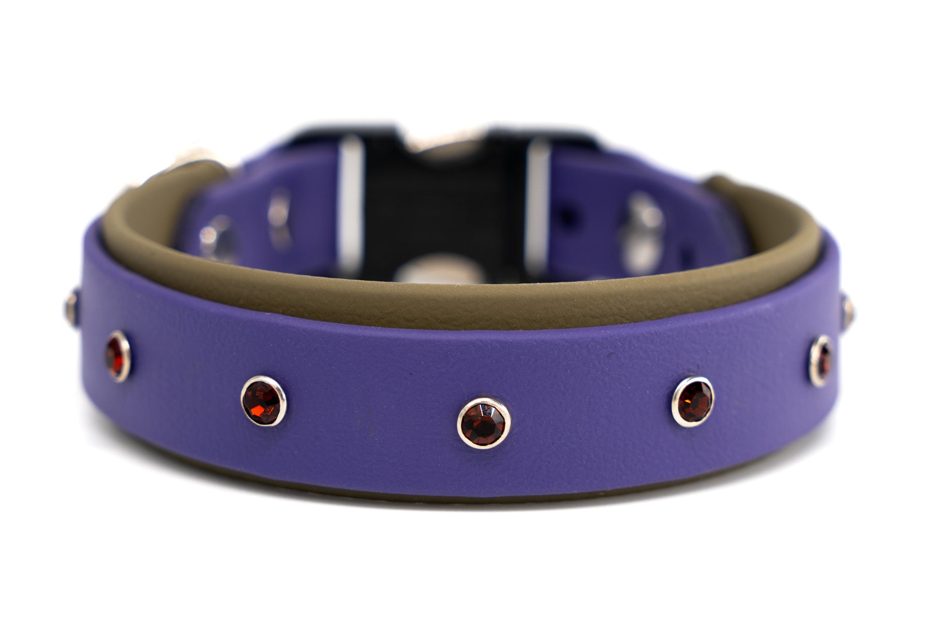 Biothane studded collar | 5 color combinations | spike collar | breakaway safety or standard buckle clasp | adjustable - Fox Valley Pet Wear