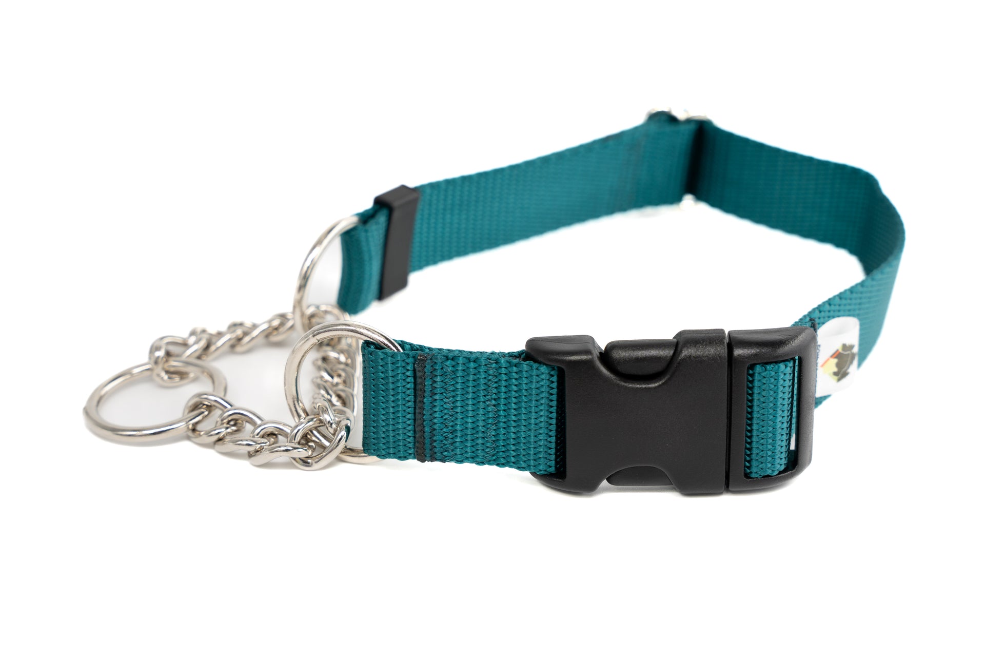 Teal Quick Release Chain Martingale | L - 16.5"-21.5" in 1" wide - Fox Valley Pet Wear