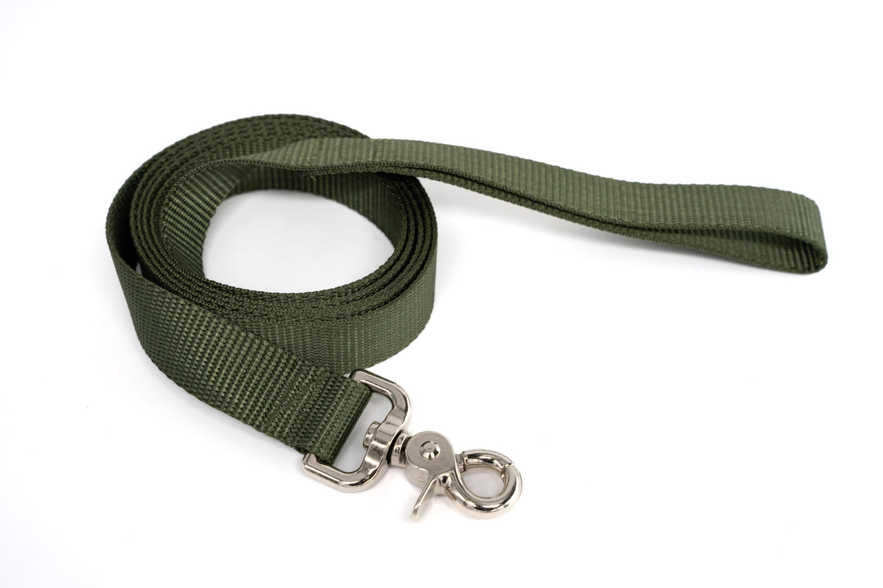 6ft Olive Drab leash with Trigger Snap - Fox Valley Pet Wear