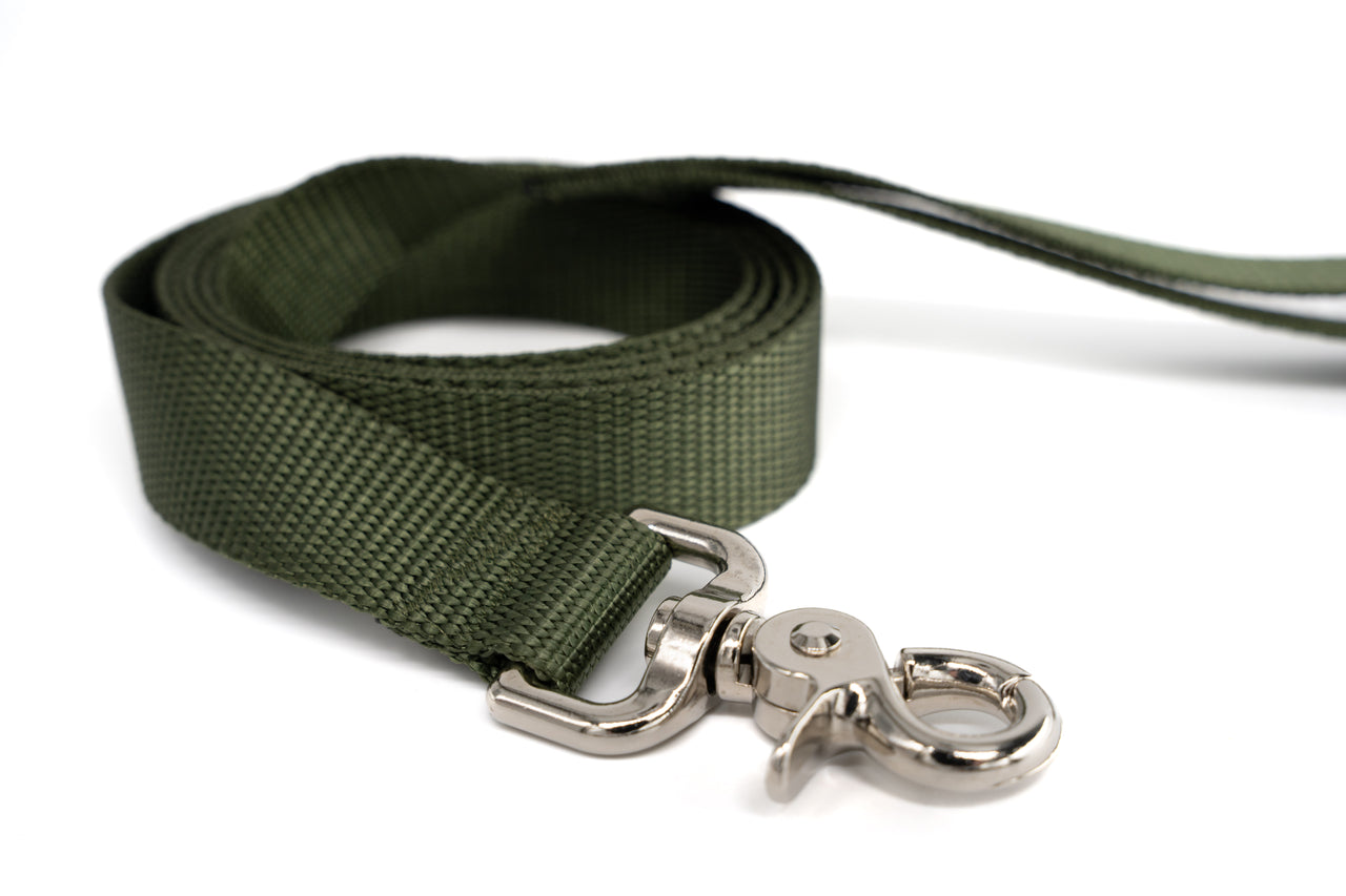 6ft Olive Drab leash with Trigger Snap - Fox Valley Pet Wear