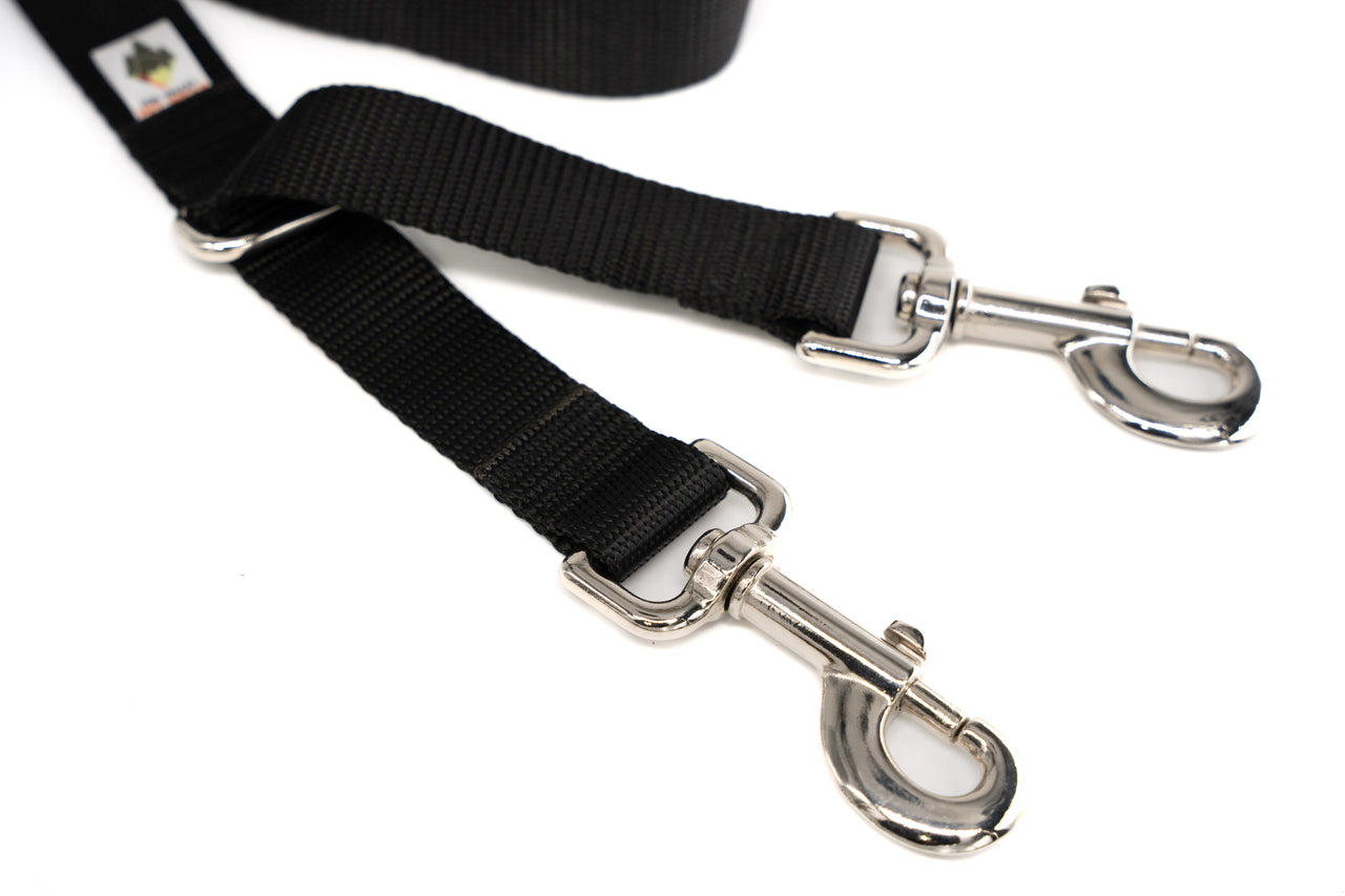 6ft Dual-Clip leash | Black - Fox Valley Pet Wear
