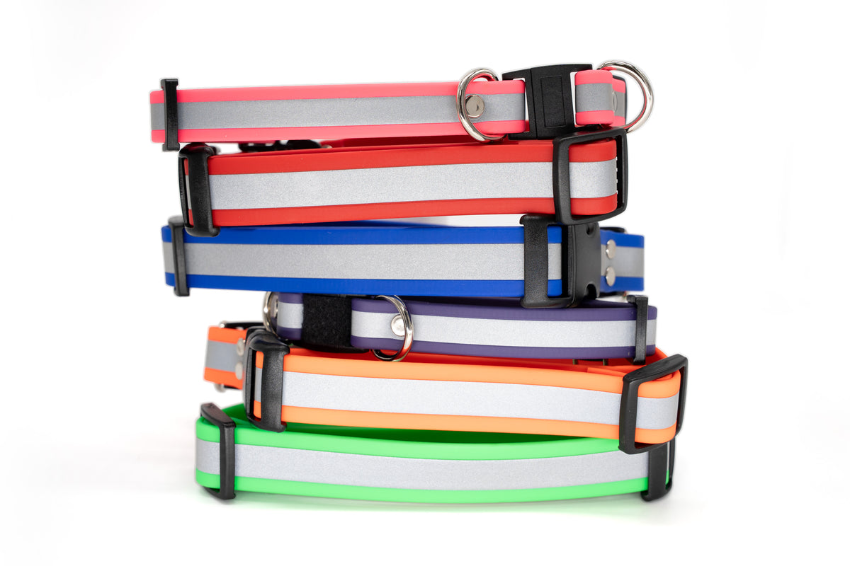 Biothane - REFLECTIVE Breakaway Dog Collars | 5 colors | 2 widths